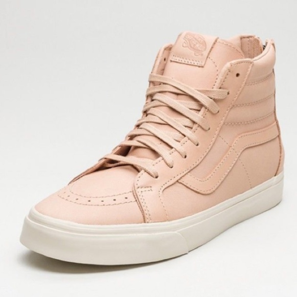 Vans sk8  hi reissue zip beige tan leather sneaker